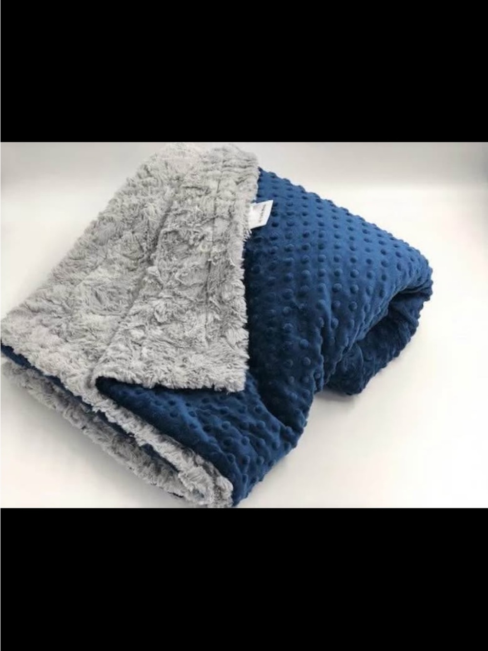 Lil Cub Hub Gray/Navy Minky Throw Blanket